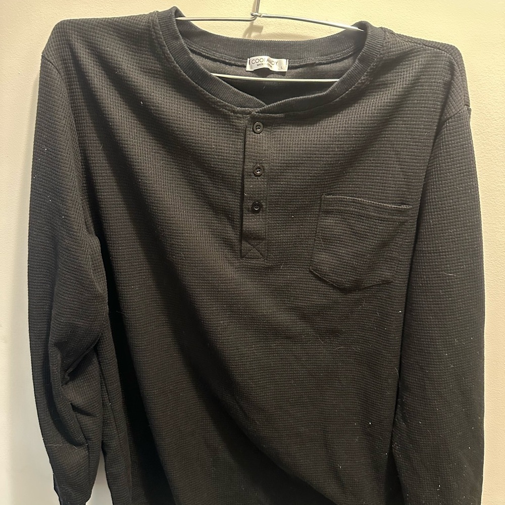Black Long Sleeve Tee Soft Cotton Blend